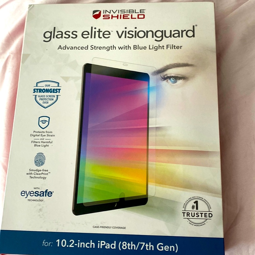 NEW!ZAGG (Glass Elite VisionGuard+) blue light filter 10.2”iPad (8th/7th Gen )